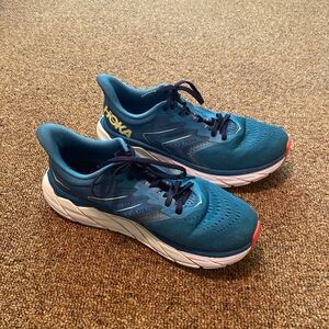 Hoka Teal and Coral Athletic Shoes